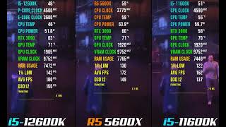 AMD Ryzen 5 5600X vs i5 11600K vs Intel i5 12600K Gaming Performance ComparisonBest MidRange CPU [upl. by Cardinal]