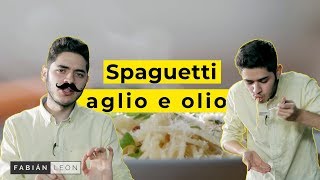 Spaguetti Aglio e Olio  Pasta con 5 ingredientes [upl. by Llecrad589]