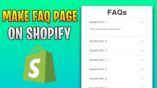 How To Make FAQ Page on Shopify [upl. by Earla]