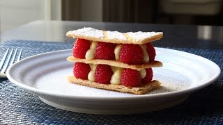 Mille Feuille  Vanilla Custard amp Raspberry Napoleon Pastry [upl. by Leta]