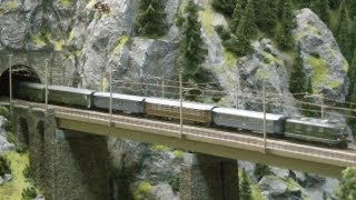 Model Trains at the Gotthard Mountain in Switzerland [upl. by Notxam10]