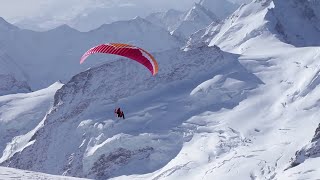 Ueli Steck Paraglides Between Mountains In The Swiss Alps [upl. by Suzanna]