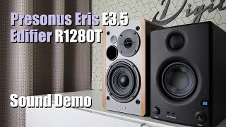 Presonus Eris E35 vs Edifier R1280T  Sound Demo w Bass Test [upl. by Orat]