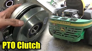 John Deere 757 ZTRAK  PTO Clutch Replacement [upl. by Lars]