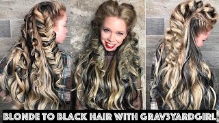 Blonde to Black Hair with Grav3yardgirl [upl. by Hilel]