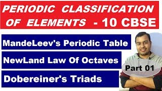 Periodic Classification Of Elements  10 CBSE CHEMISTRY  Mandeleevs Periodic Table  Early Ideas [upl. by Llerot]