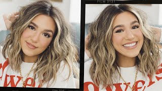 BEACH WAVES ON MID LENGTH HAIR TUTORIAL  2021 [upl. by Ehtyde]