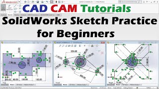 SolidWorks Sketch Practice Tutorial for Beginners [upl. by Natfa]