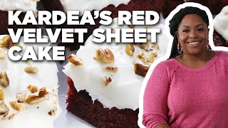 Kardea Browns Red Velvet Sheet Cake  Delicious Miss Brown  Food Network [upl. by Brennen]