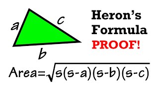 Herons Formula Proof the area of a triangle when you know all three sides [upl. by Ruyam]