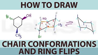 How to Draw Cyclohexane Chair Conformations and Ring Flips [upl. by Antonino]