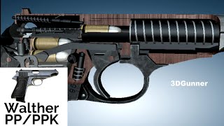 3D Animation How a Walther PP  PPK works Blowback Pistol [upl. by Valerye926]