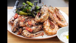 Andrew Zimmern Cooks Grilled Shrimp [upl. by Cirted]