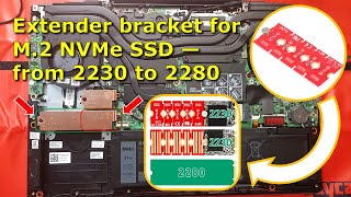 Install Extender Bracket M2 NVMe SSD 2230 to 2280  Dell G5 SE 15 5505 [upl. by Llerrud88]