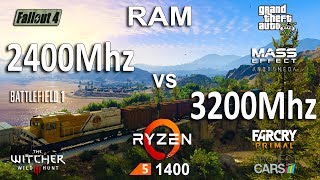 2400Mhz vs 3200Mhz RAM Test in 7 Games Ryzen 1400 [upl. by Ichabod849]