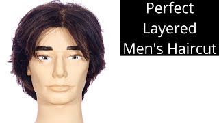 Perfect Layered Mens Haircut Tutorial  TheSalonGuy [upl. by Sherrod25]