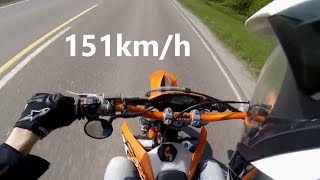 KTM EXC 125 0100kmh and Top Speed [upl. by Ilke]