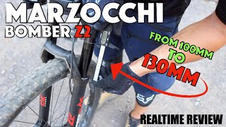 Marzocchi Bomber Z2 130MM Realtime Review [upl. by Ahsinrac5]