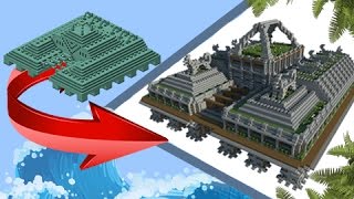 Minecraft Transformation  Ocean Monument To Land Monument [upl. by Yuht]