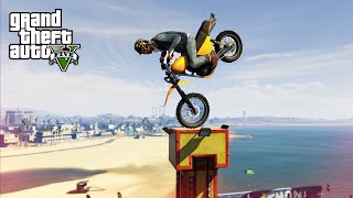 CRAZY MOTORBIKE STUNTS  GTA 5 Top 10 Stunts [upl. by Arand]