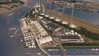 Solar Power Plants Industry and Completed Harbor  Cities Skylines  Aurelia 91 [upl. by Siul752]