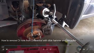 Remove a CV axle with a slide hammer and jaw puller [upl. by Laina]