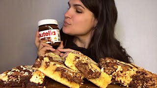 ASMR  NUTELLA BROWNIES amp BLONDIES  EATING SOUNDS [upl. by Suoicul]