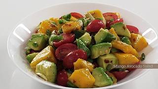 Mango Avocado Salad  10 Minute Recipe  Dish amp Devour [upl. by Dammahom]