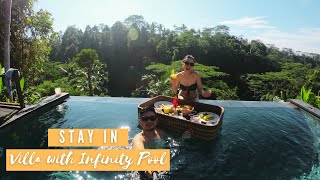 WE STAYED IN MOST ROMANTIC VILLA IN UBUD WITH INFINITY POOL [upl. by Naus]