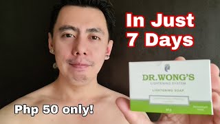 IN 7 DAYS DR WONGS SKIN LIGHTENING SOAP WITH GLUTATHIONE amp SALICYLIC ACID SULFUR WHITENING REVIEW [upl. by Carrel]