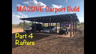 DIY 3Bay Carport Build Part 4 Rafters [upl. by Rushing]