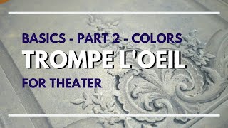 Trompe loeil Basics  Part 2  colors  Scenic Art [upl. by Aelat]