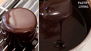 Very Simple Chocolate Mirror Glaze Recipe  step by step tutorial [upl. by Ajssatsan779]