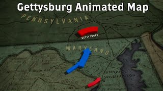 Gettysburg Animated Battle Map [upl. by Aicnom]