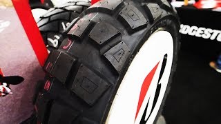 Bridgestone Battleaxe Adventurecross AX41 Tires at AIMExpo 2018 [upl. by Newel]