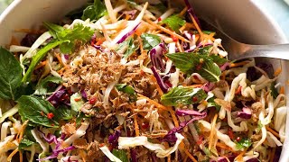 Asian Slaw  Crunchy Asian Cabbage Salad with Sesame Dressing [upl. by Llywellyn554]