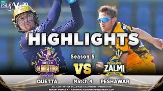 Quetta Gladiators vs Peshawar Zalmi  Full Match Highlights  Match 4  22 Feb  HBL PSL 2020 [upl. by Justino]