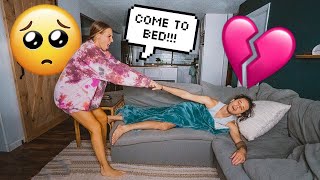 SLEEPING On The COUCH To See How My Wife Reacts CUTE REACTION [upl. by Levon]