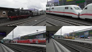 Bahnverkehr in Bielefeld Hbf mit DampfzugICEGüterzügen und Regionalzügen [upl. by Luht]