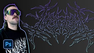 Design EVIL BlackDeath Metal Logos  Photoshop Tutorial 2021 [upl. by Legin]