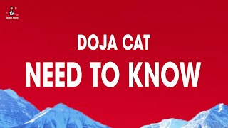 Doja Cat  Need To Know Lyrics [upl. by Lilly]