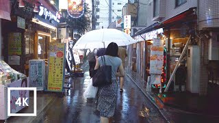 Walking in the Rain Tokyo Japan Relaxing Binaural Thunderstorm Sounds for Sleep 4k ASMR [upl. by Filippo]