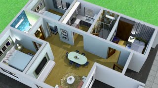 3 Bedroom Budget House design  1200 sq ft  Single Floor House [upl. by Micro]