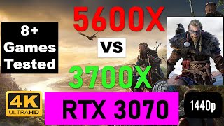 AMD RYZEN 5600X vs 3700X in 1440p and 4K benchmarks with RTX 3070  8 Games Tested [upl. by Doss194]