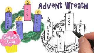 How To Draw An Advent Wreath [upl. by Annert]