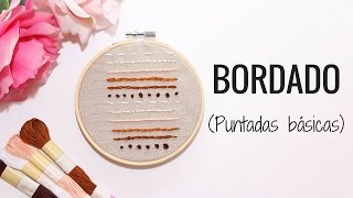 BORDADOS A MANO  6 PUNTOS BÁSICOS [upl. by Ron38]