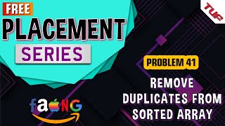 Remove Duplicates From Sorted Array  Brute  Optimal [upl. by Olnay32]