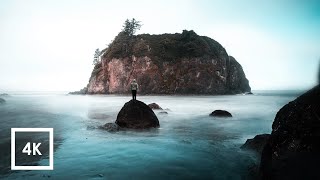 Morning Ocean Ambience Sounds at Ruby Beach Washington Coast  4k 3 Hours [upl. by Esojnauj]