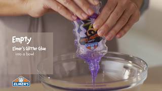 Elmer’s Glue DIY KIDFRIENDLY Purple Glitter Slime [upl. by Broome]