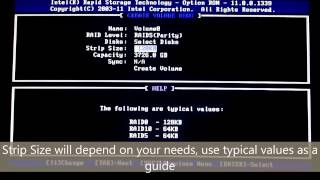 How to Configure RAID via the Intel Rapid Storage Technology RAID utility [upl. by Eittak]